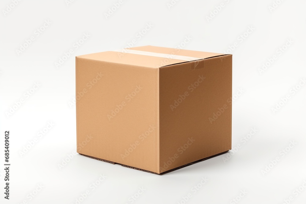 Cardboard box isolated on white background, Ai Generated Cardboard box isolated on white background, Ai Generated