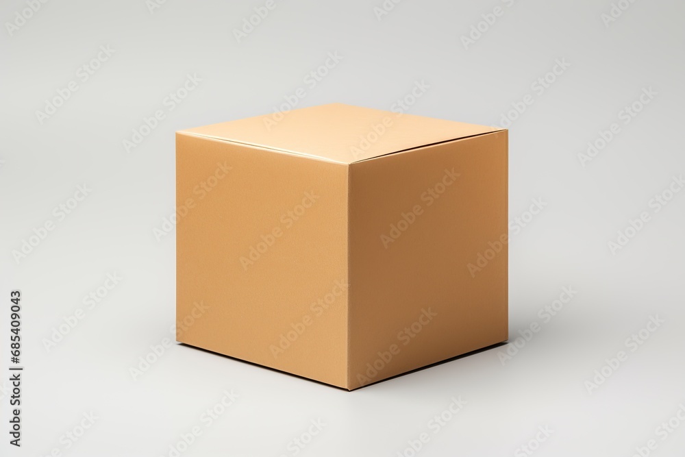 Cardboard box isolated on white background. 3d render illustration, Ai Generated Cardboard box isolated on white background. 3d render illustration, Ai Generated