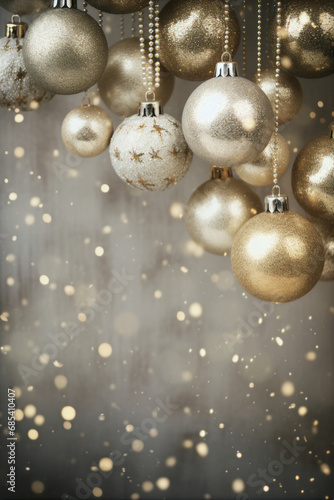 christmas background with balls and snowflakes