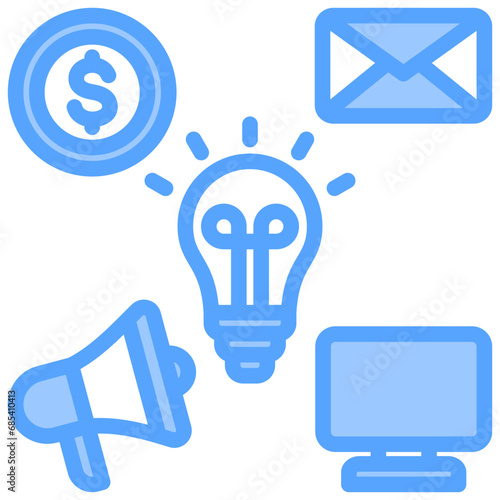 Social Median Platforms Blue Icon