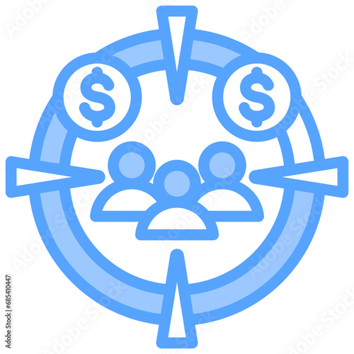 Potential Costumer Blue Icon