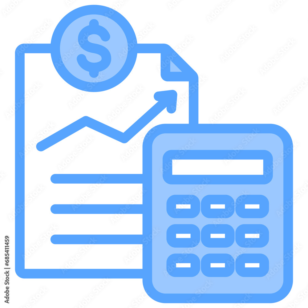 Accounting Service Blue Icon Accounting Service Blue Icon