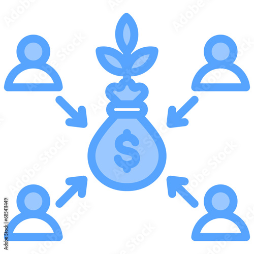 Mutual Funds Blue Icon