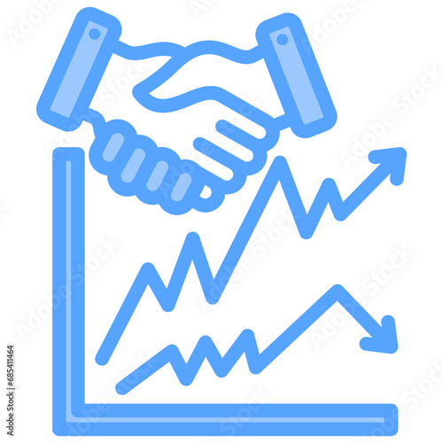 Stock Broker Blue Icon