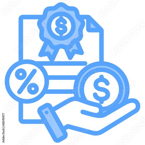 Debt Instrument Blue Icon