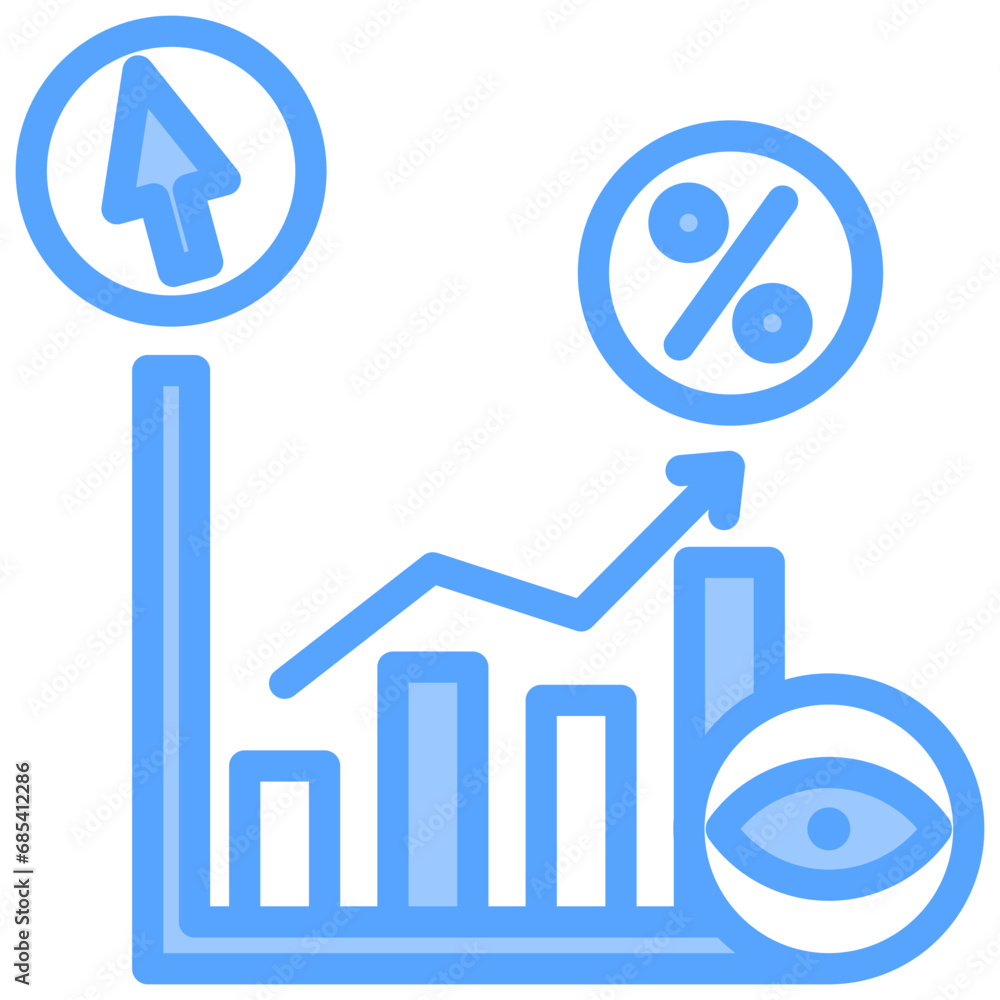 Click Through Rate Blue Icon Click Through Rate Blue Icon