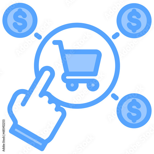 Cost Per Acquisition Blue Icon