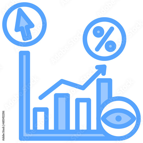 Click Through Rate Blue Icon