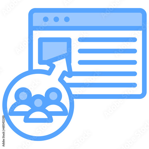 Web Visitors Blue Icon