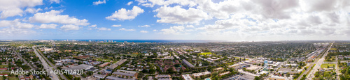 Aerial drone panorama stock image Deerfield Beach Florida