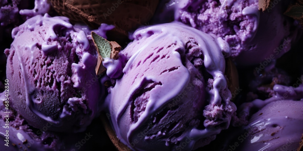 Obraz premium Yummy Berry Yoghurt Ice Cream Fun