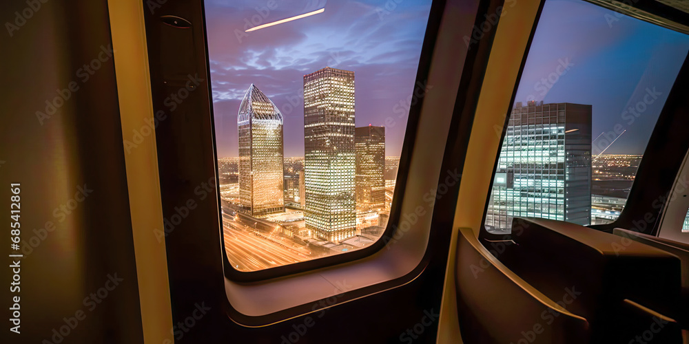 Airline business class city view Airline business class city view