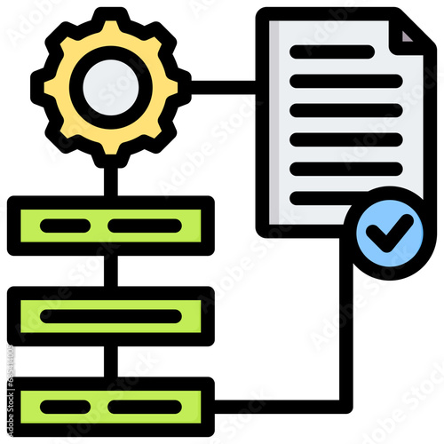 Processes Outline Color Icon