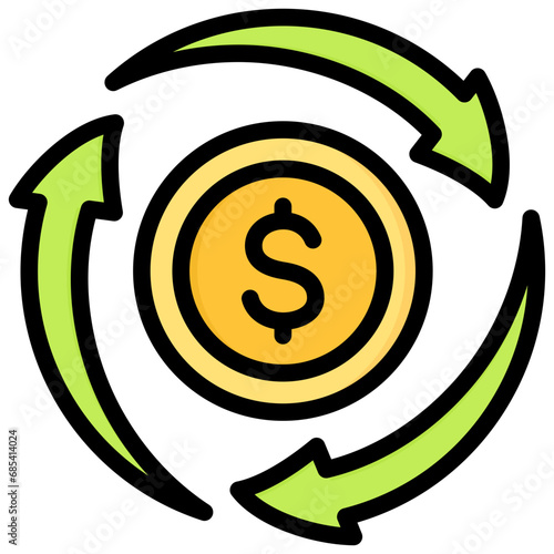 Sustainable Economy Outline Color Icon