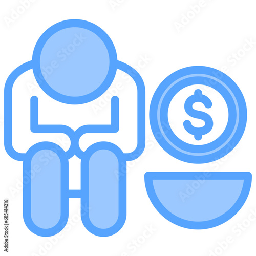 Including Poverty Blue Icon