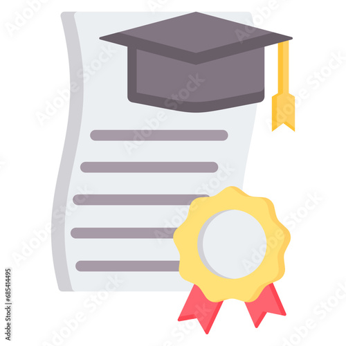 Academic Degree Flat Icon