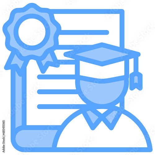 Phd Degree Blue Icon