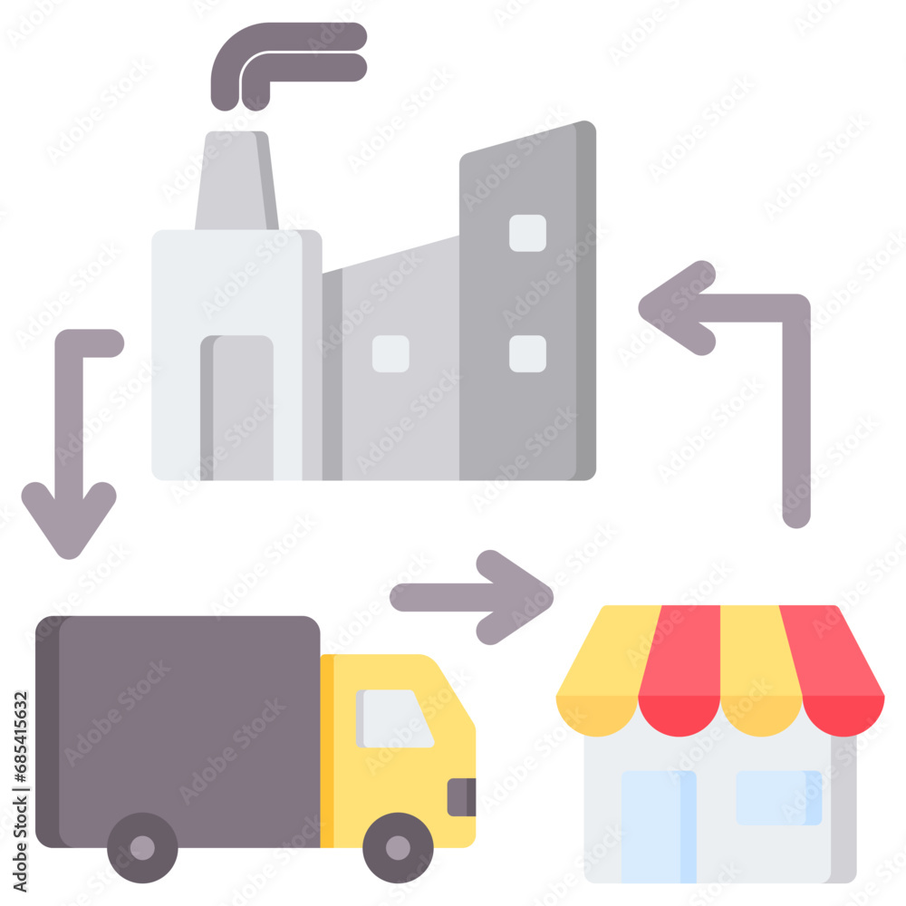 Supply Chain Flat Icon Supply Chain Flat Icon