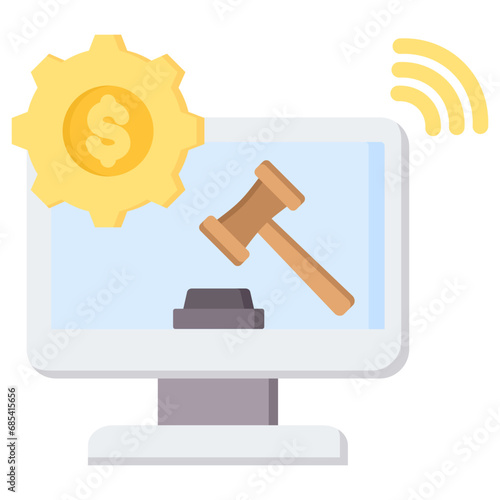Online Auction Flat Icon