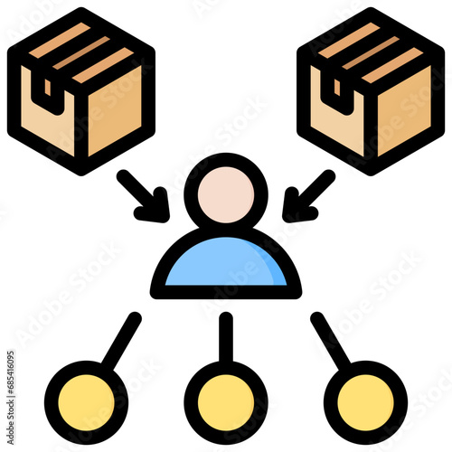 Reseller Outline Color Icon