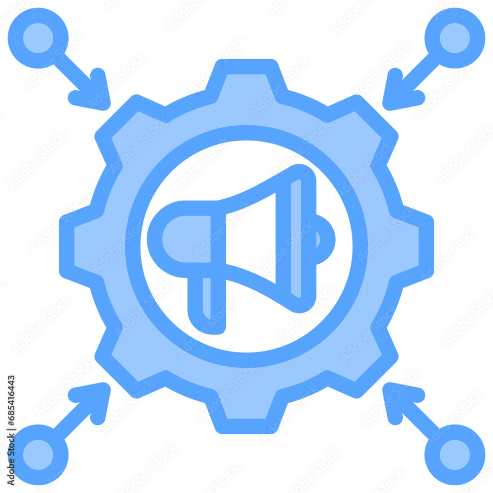 Marketing Channel Blue Icon Marketing Channel Blue Icon