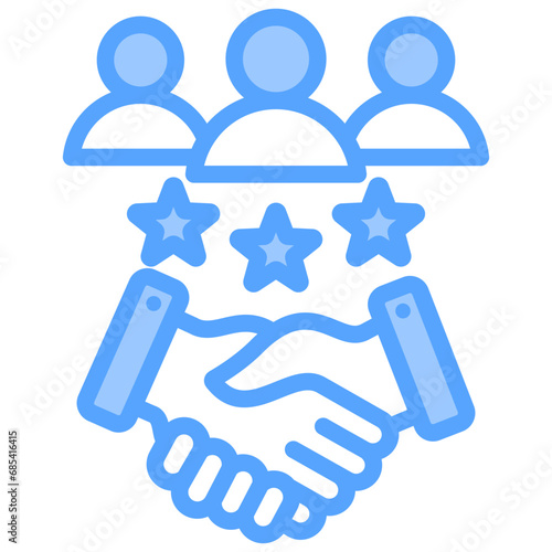 Customer Relationship Blue Icon