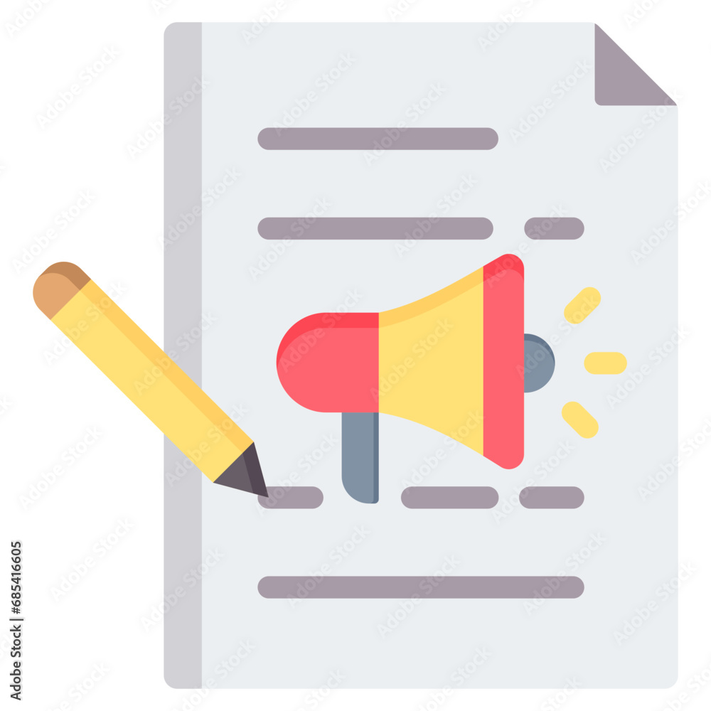Copy Writing Flat Icon Copy Writing Flat Icon