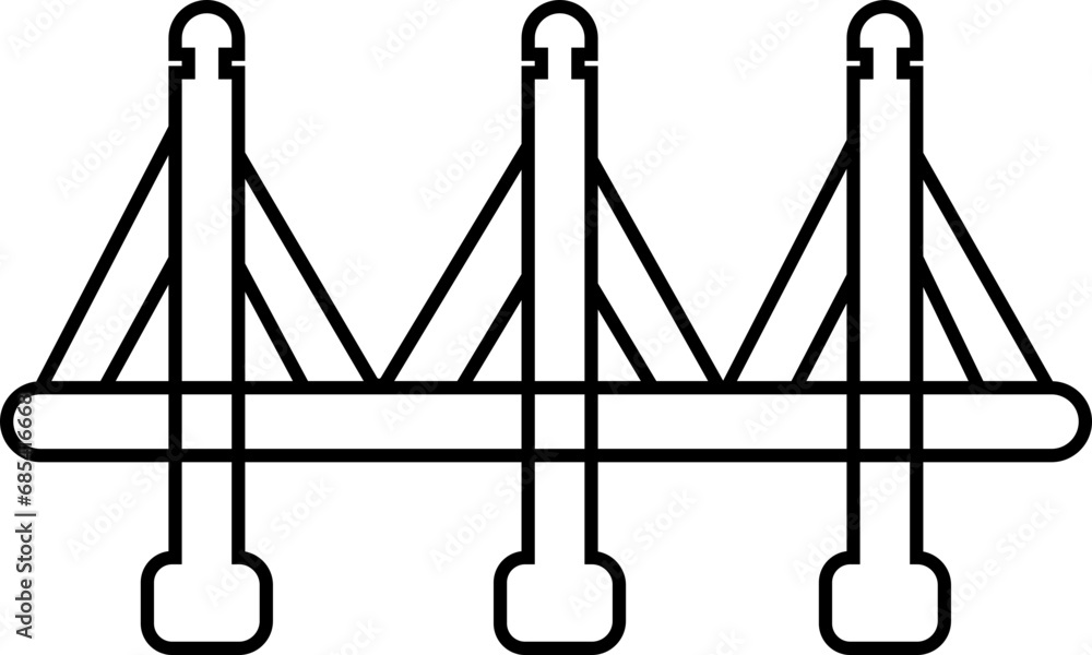 Black Bridge Icon. concept of place, visual identity, real estate contour, suspension bridge. Linear style trend modern brand graphic art design with editable stock on Transparent background. Black Bridge Icon. concept of place, visual identity, real estate contour, suspension bridge. Linear style trend modern brand graphic art design with editable stock on Transparent background.