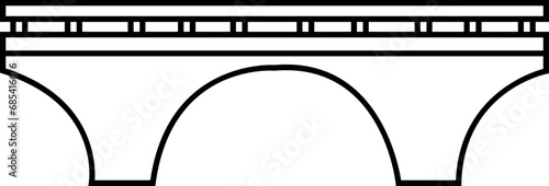 Black Bridge Icon. concept of place, visual identity, real estate contour, suspension bridge. Linear style trend modern brand graphic art design with editable stock on Transparent background.