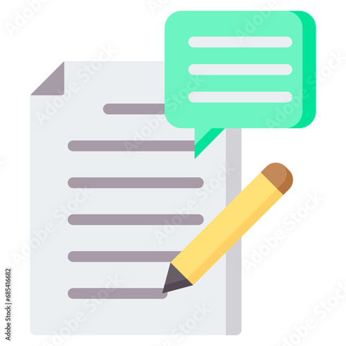 Speech Writing Flat Icon