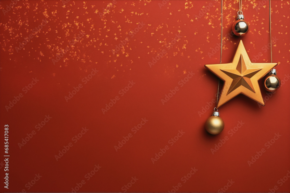 Fototapeta premium christmas background with balls and snowflakes