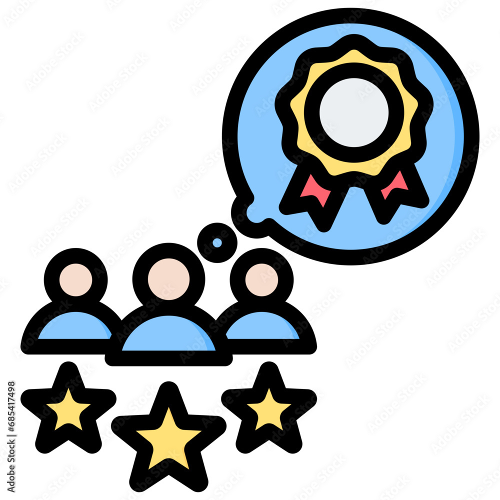 Customer Expectation Outline Color Icon Customer Expectation Outline Color Icon