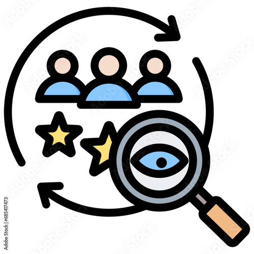 Customer Discovery Outline Color Icon