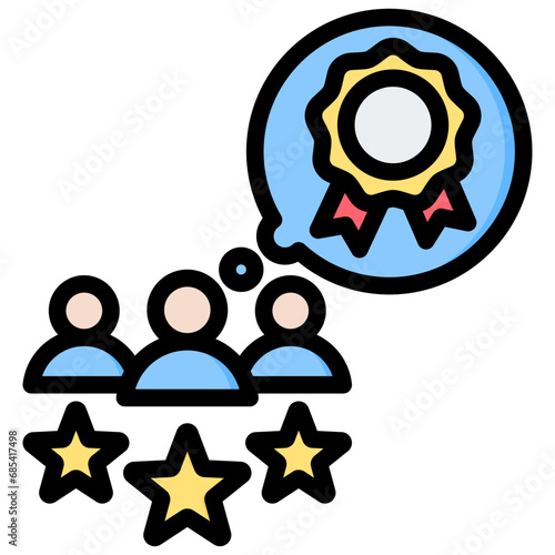 Customer Expectation Outline Color Icon