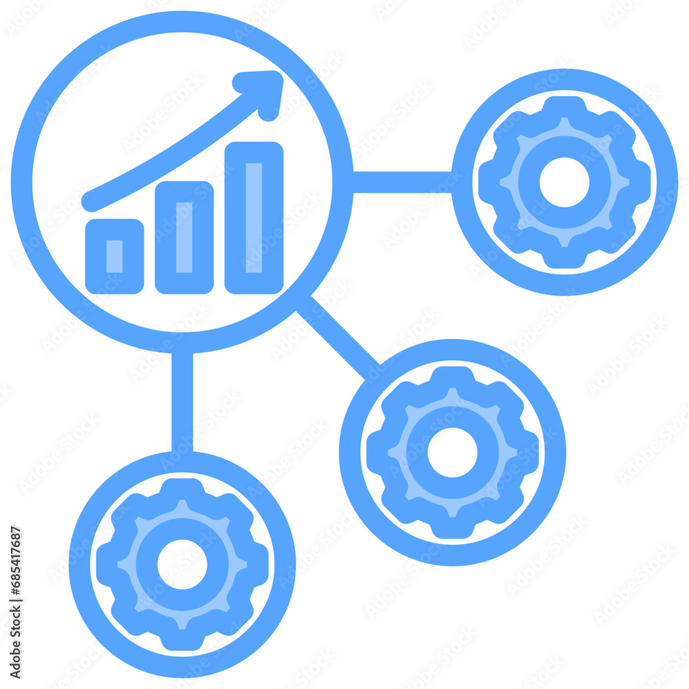 Business Model Blue Icon