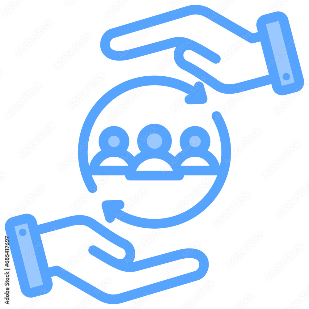 Customer Retention Blue Icon Customer Retention Blue Icon