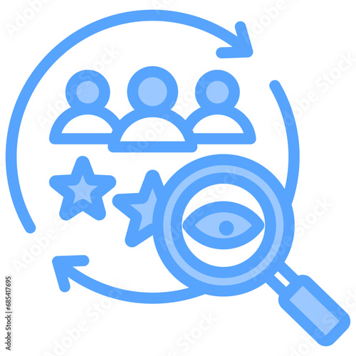 Customer Discovery Blue Icon