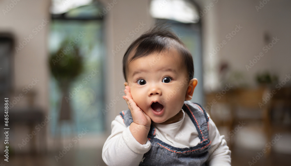 驚いた顔が可愛い幼児 驚いた顔が可愛い幼児