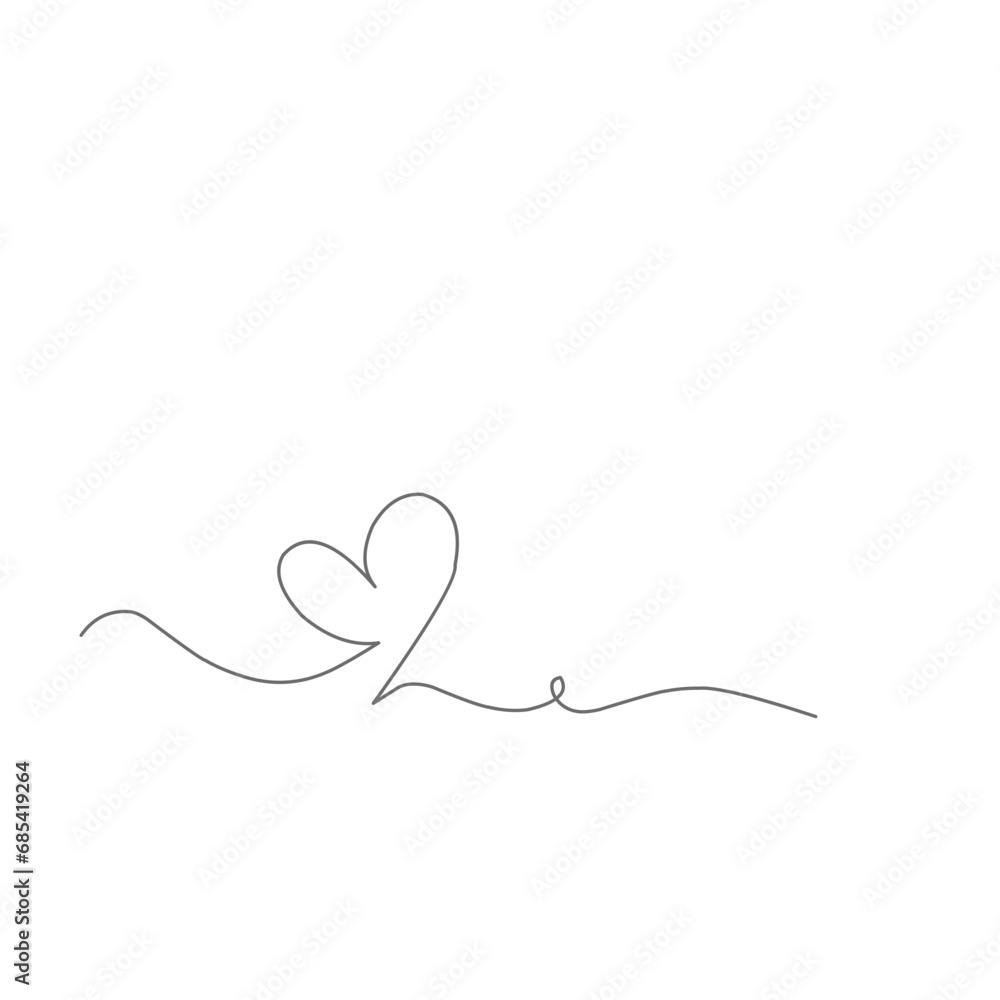 Fototapeta premium Line art style of love. Love icon with line art.