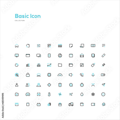simple bagic line icon collection