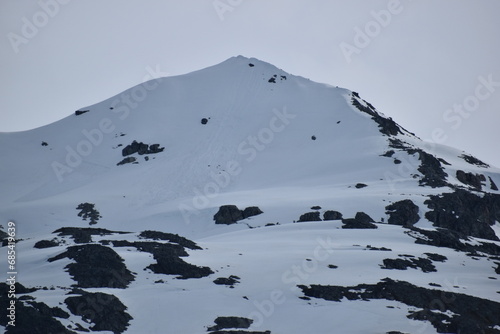 snowy mountain with sky background