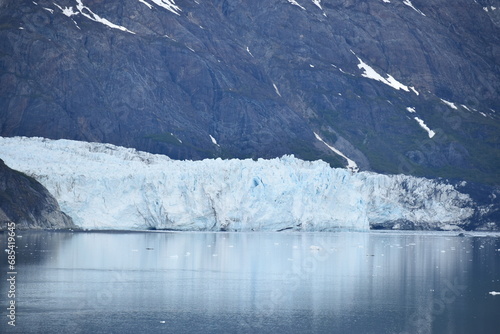 Glacier in Alaska with mountains