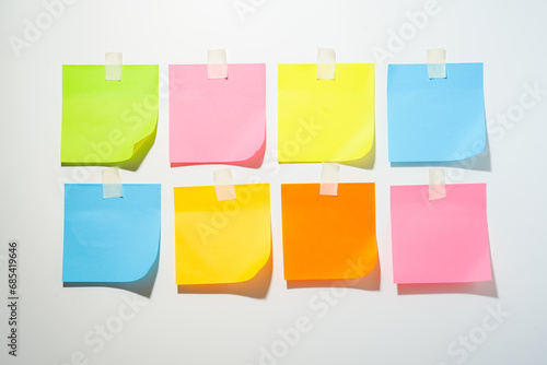 colorful notepad ( stiky notes ) paper collection set on a white background