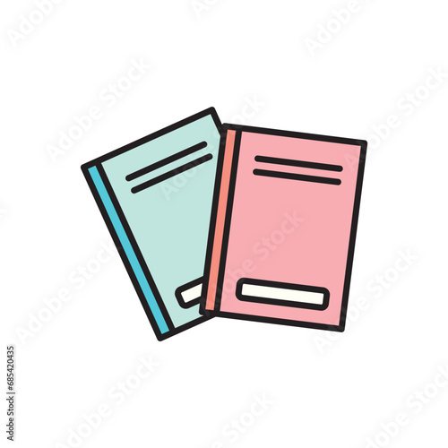 授業用ノートのシンプルなイラスト