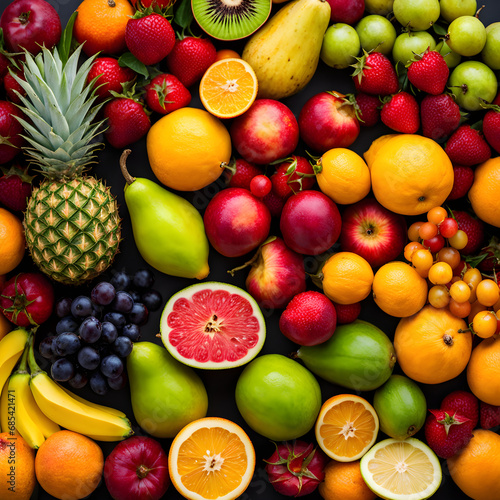 various colorful fruit and berries