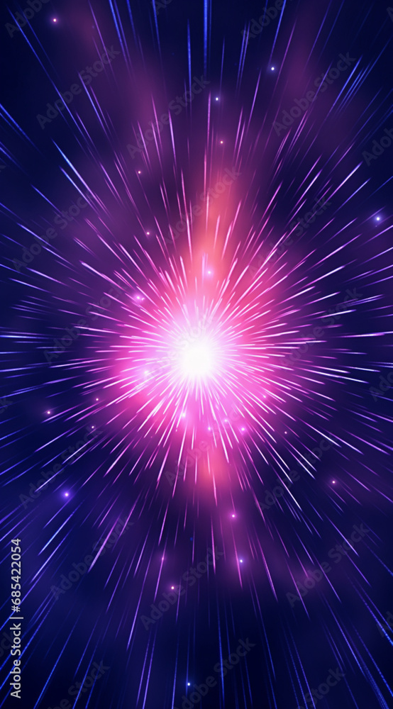 Vibrant purple and blue light beams emanate beautifully from the depths of space, showcasing celestial radiance. Created with generative AI tools. Vibrant purple and blue light beams emanate beautifully from the depths of space, showcasing celestial radiance. Created with generative AI tools.
