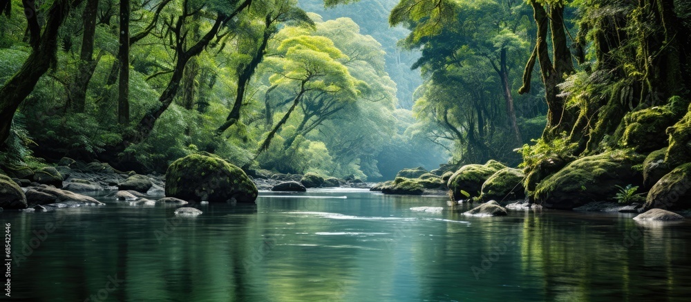 Tranquil river flowing through Minas Gerias, Brazil's rainforest. Tranquil river flowing through Minas Gerias, Brazil's rainforest.