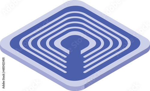 Smart tag icon isometric vector. Entry reader tag. Smart wireless label