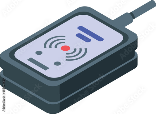 Radio tag rfid icon isometric vector. Label copper digital. Entry reader