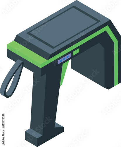 Smart scanner icon isometric vector. Rfid chip control. Radio tag reader